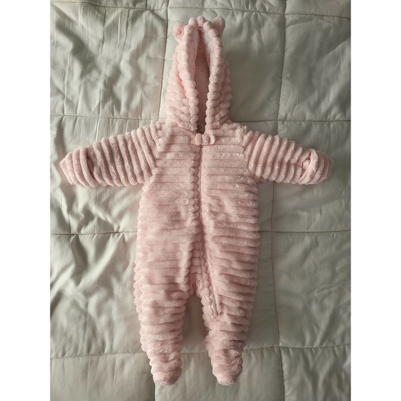 Wonder Nation Pink Fleece Snowsuit - Size 3-6 months - Picture 1 of 4